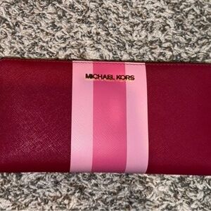 Michael Kors Burgundy and Light Pink Wallet